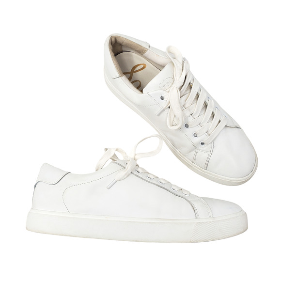 Sam Edelman Shoes - Sam Edelman Ethyl Sneakers Leather Lace Up Low Top Bright White Size US 9.5